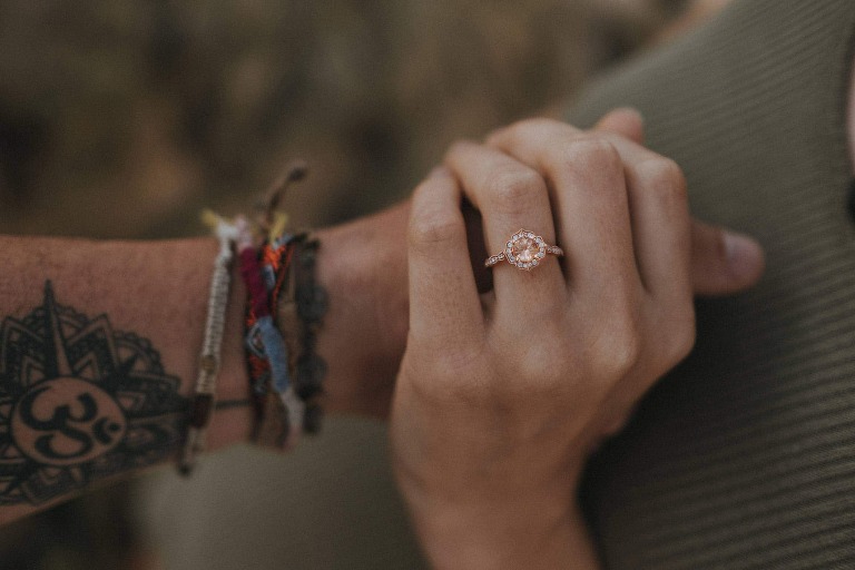 Morganite vintage engagement ring